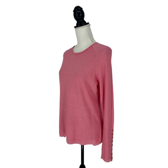 J. McLaughlin Janie Sweater in Peony/Fuchsia Stripe - Picture 4 of 10